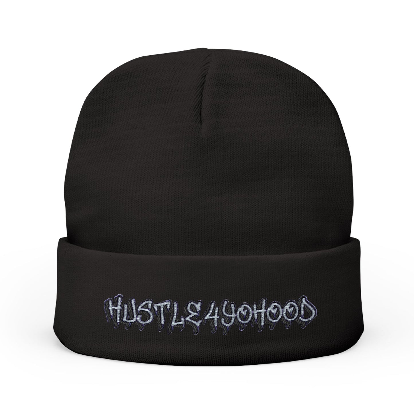 Embroidered Knit Beanie - Hustle420Wood Gray Beanie for Casual Style