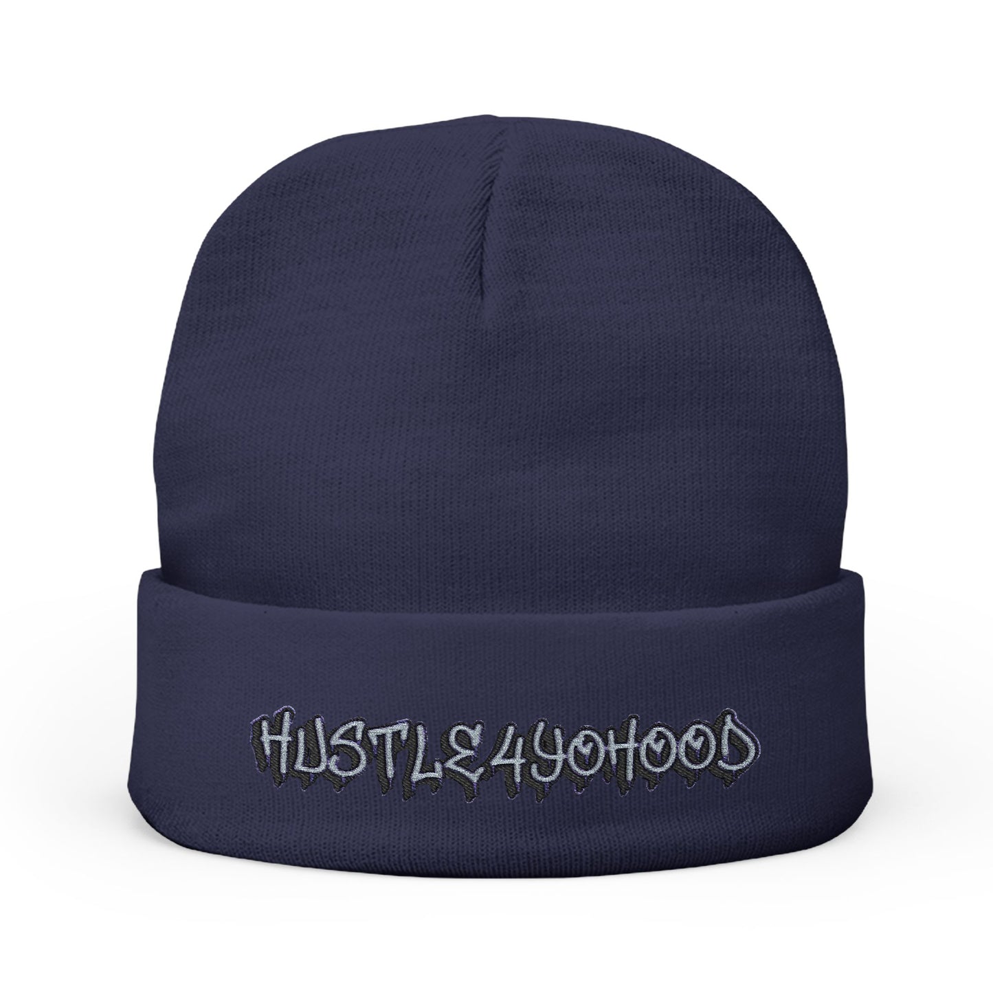 Embroidered Knit Beanie - Hustle420Wood Gray Beanie for Casual Style